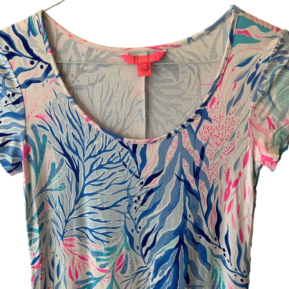 Lilly Pulitzer Wynne Maxi Dress Crew Blue Tint Kaleidoscope Coral - Picture 2 of 9